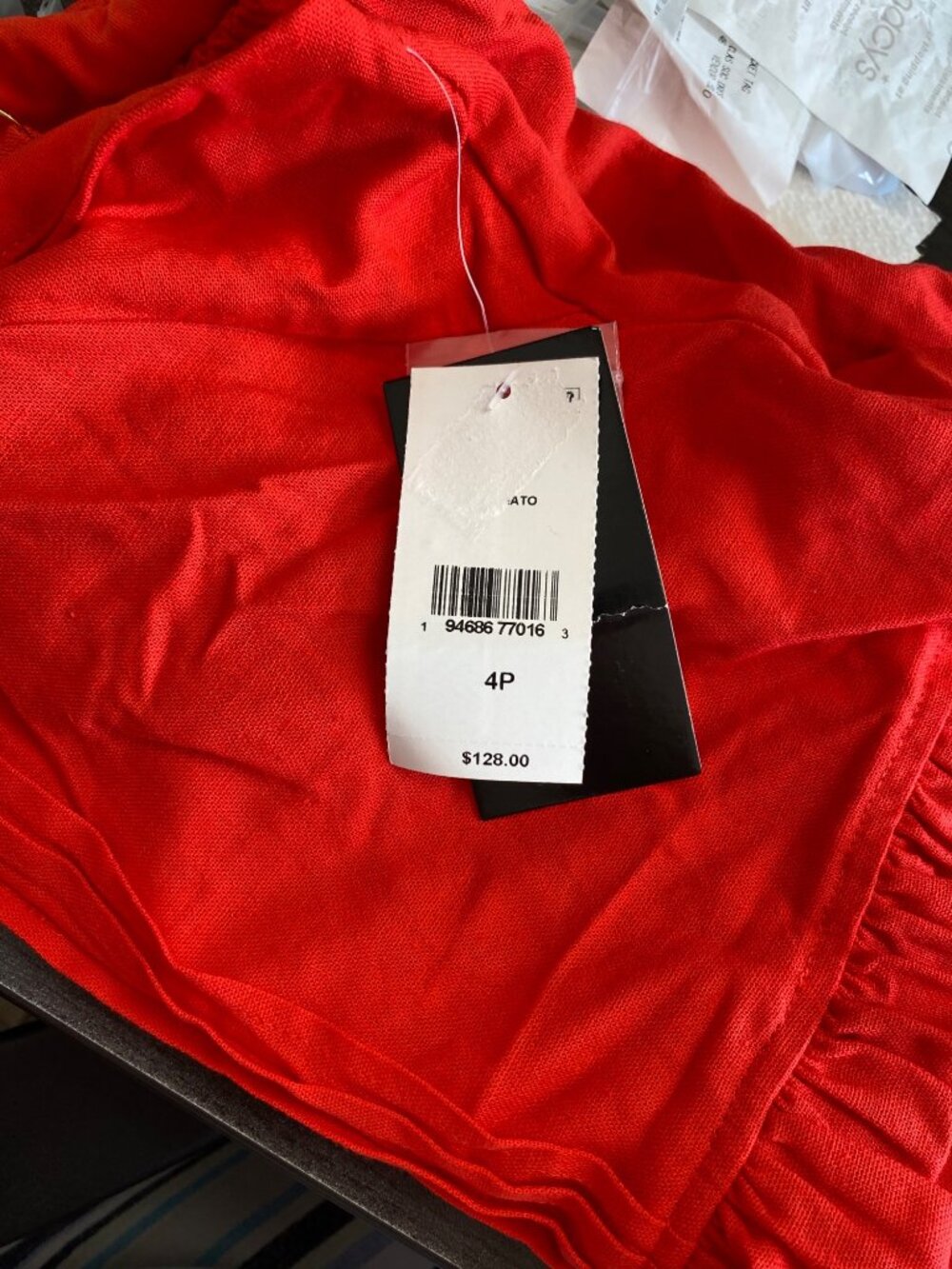 Taylor Womens Petite Pintuck Square Neck Mini Dress Tomato Size 4P NWT - Picture 6 of 7